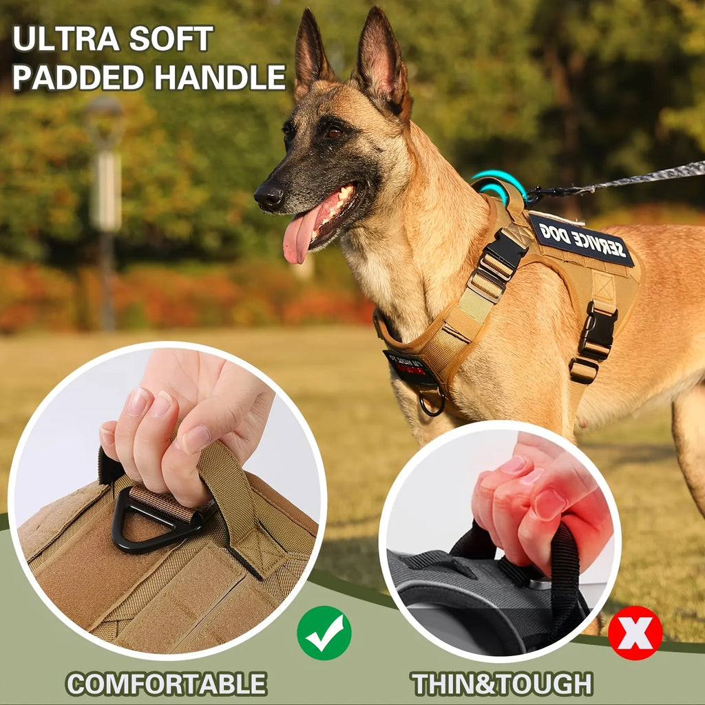 Tactical Dog Harness | Reflective & Adjustable | Metal Buckle | All Sizes