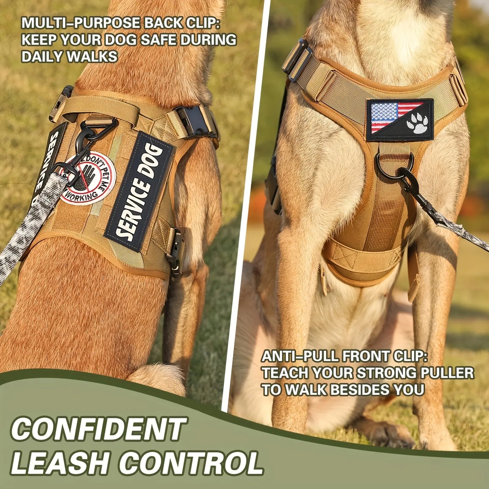 Tactical Dog Harness | Reflective & Adjustable | Metal Buckle | All Sizes